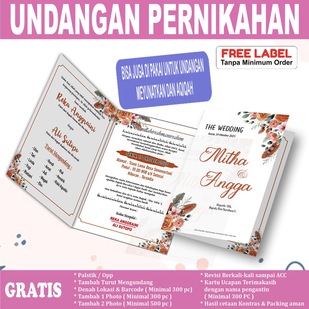 Jual Undangan Pernikahan Murah, Cantik, Elegant, Simpel, Vintage