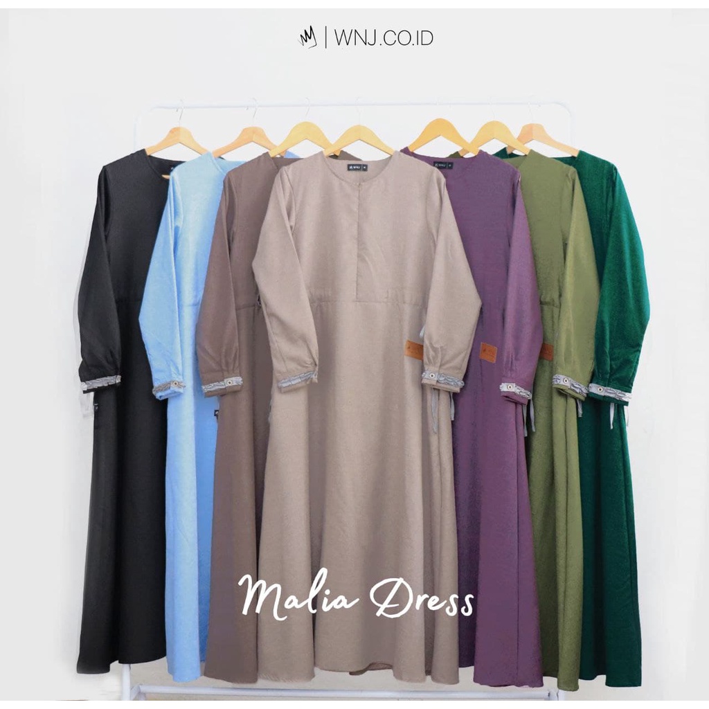 Jual MALIA DRESS BY WANOJA HIJAB GAMIS POLOS KATUN MADINAH SUPER NYAMAN BISA MENYUSUI UNTUK