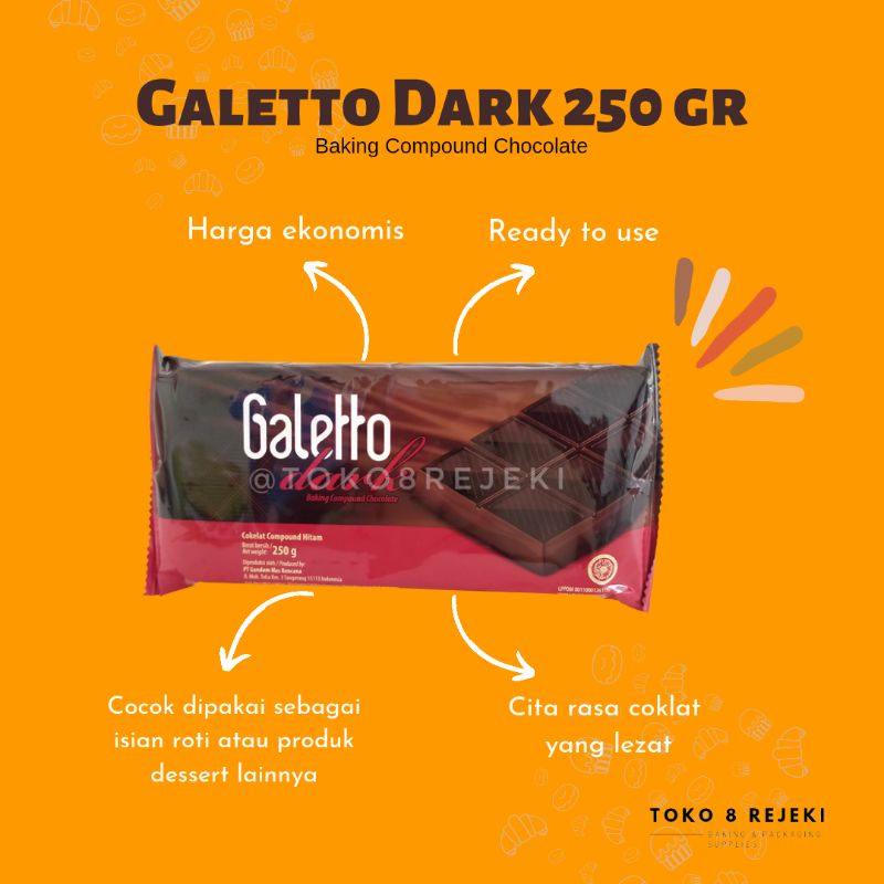 Jual Coklat Batangan / Coklat Compound Galetto Dark Chocolate | Shopee