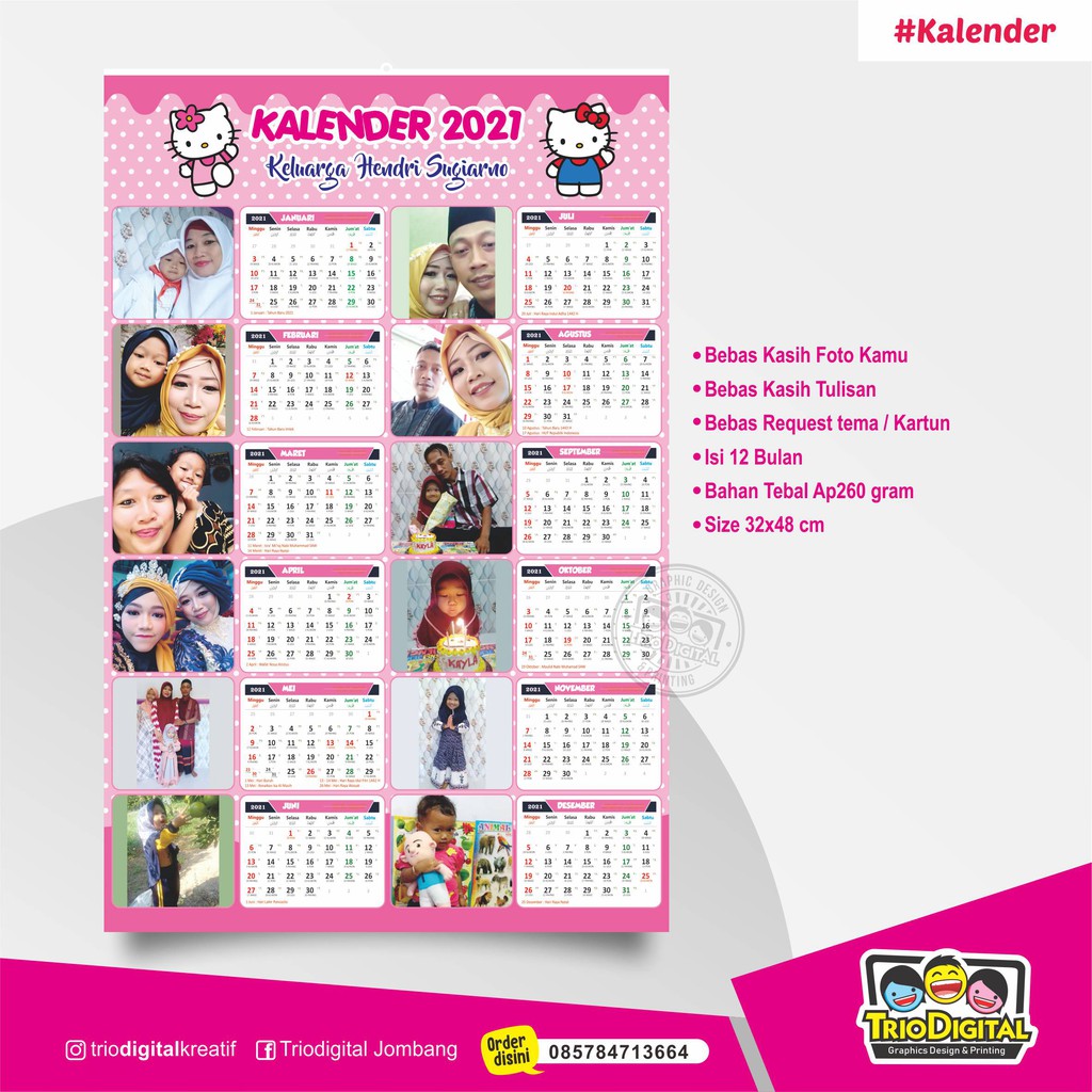 Jual KALENDER FOTO CUSTOM FREE DESAIN | Shopee Indonesia