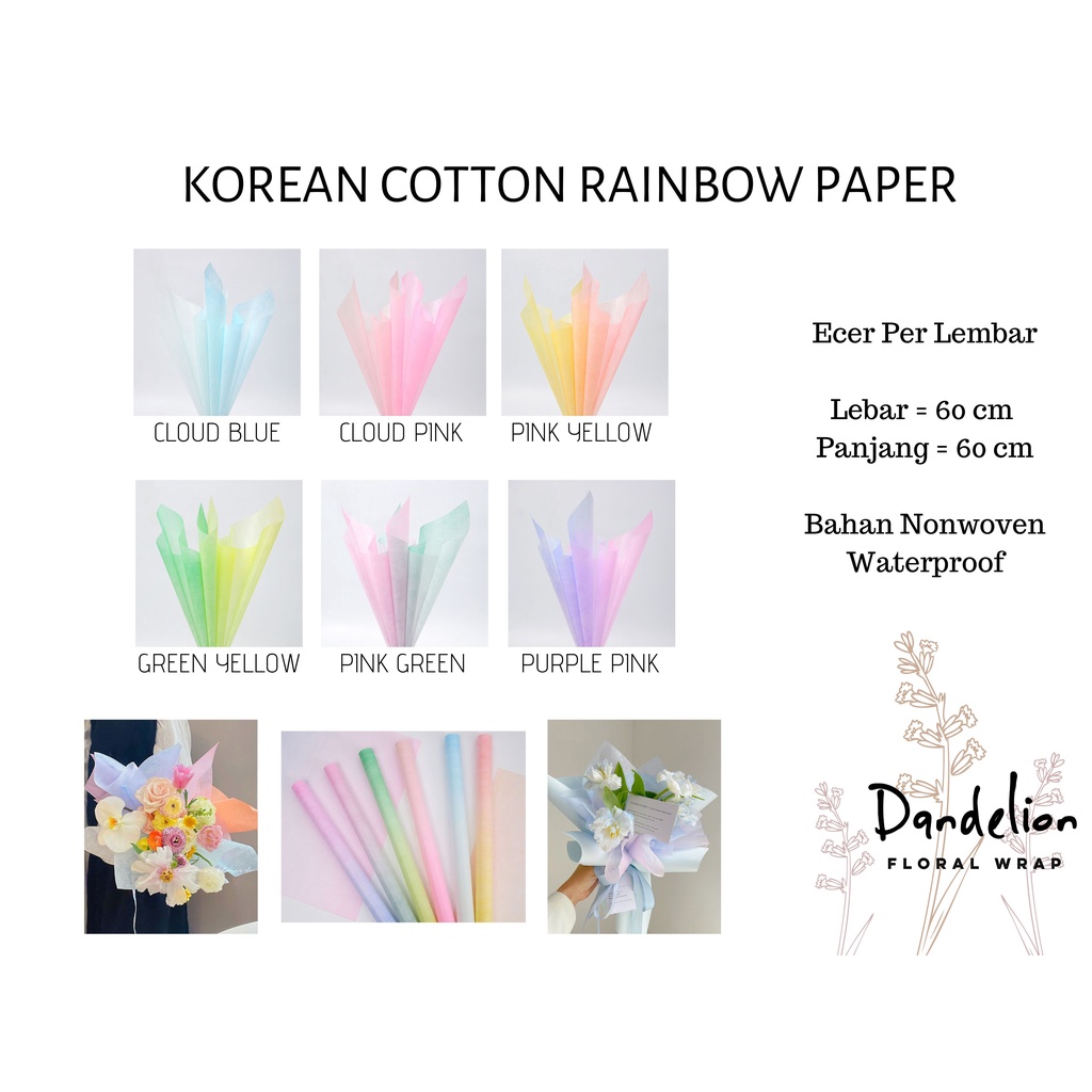 Korean Cotton Wrapping Flower Paper Non-Woven Floral Wrapping