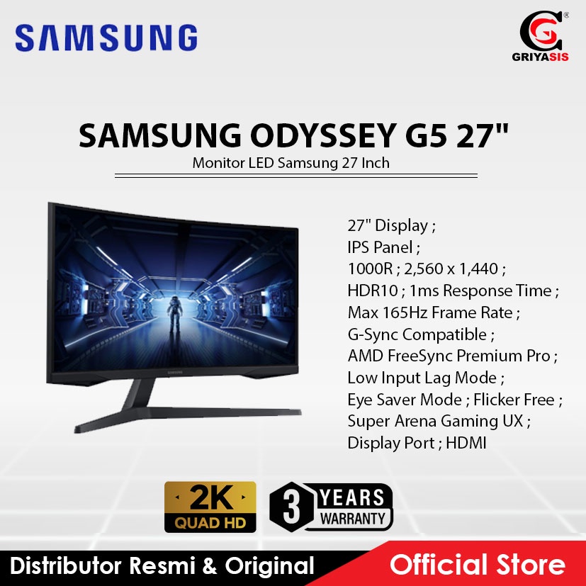 Jual Monitor LED Samsung 27 Inch ODYSSEY G5 27" | Shopee Indonesia