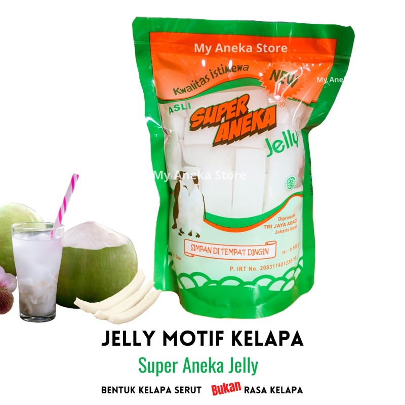 Jual jelly motif kelapa/ coconut / jelly kelapa serut “Super Aneka
