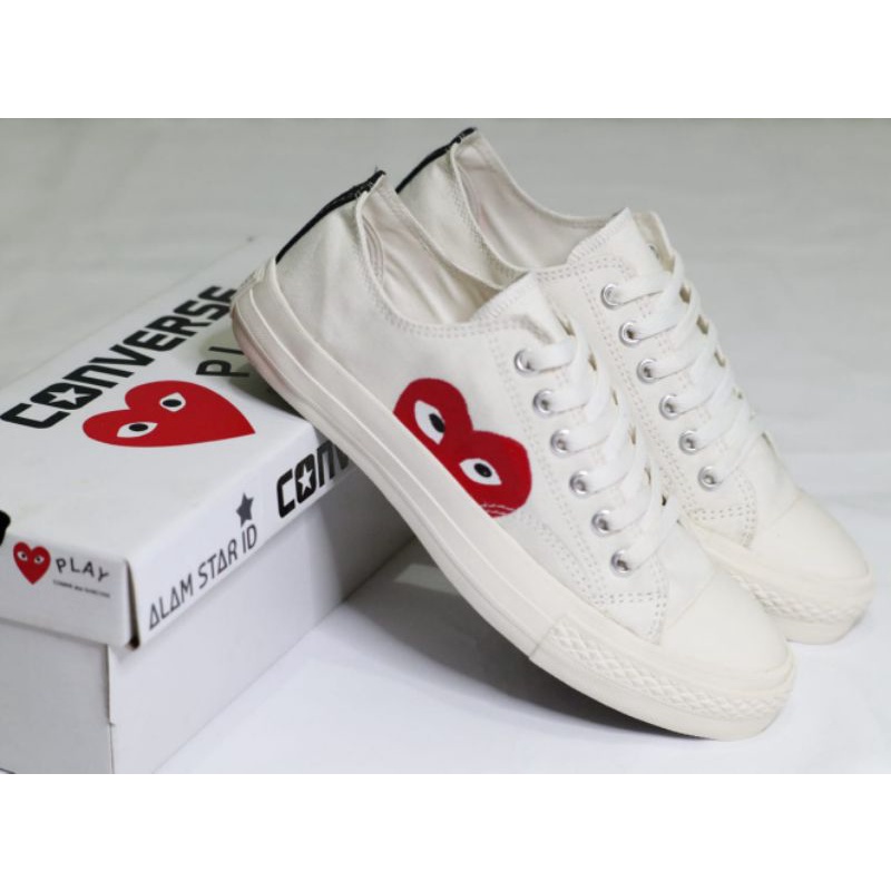Jual Sepatu converse wanita dan pria warna putih gambar love size 36 ...