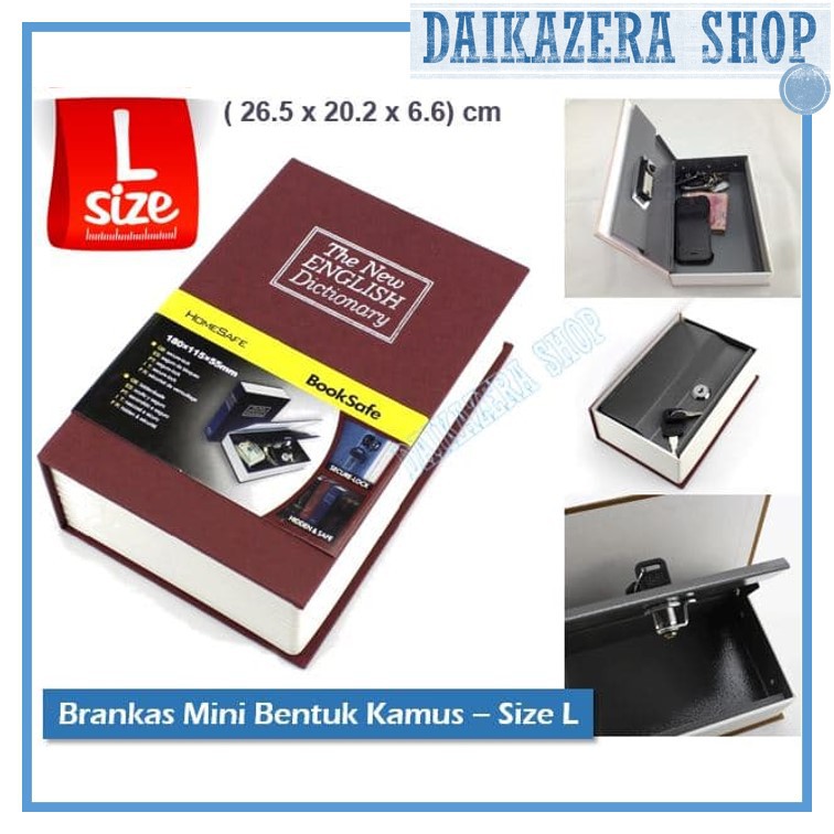 Jual Brankas Uang dan Perhiasan Model Kamuflase Buku - Ukuran L