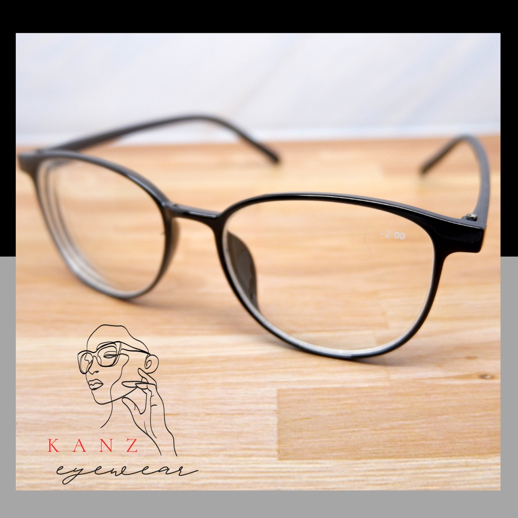Jual Kacamata Cat Eye Minus Wanita Pria Frame Bulat Besar Tipis Retro ...