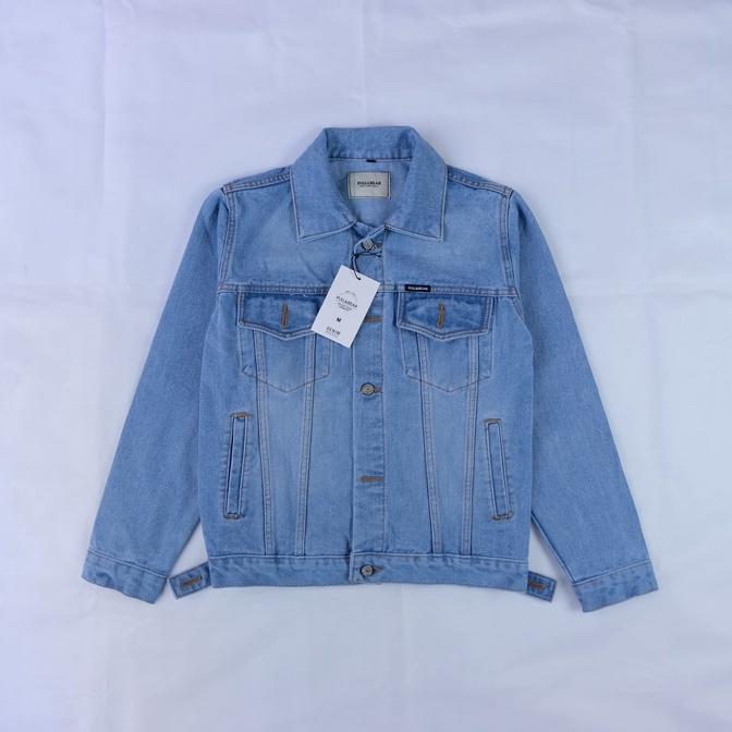 Jaket jeans pria pull best sale and bear