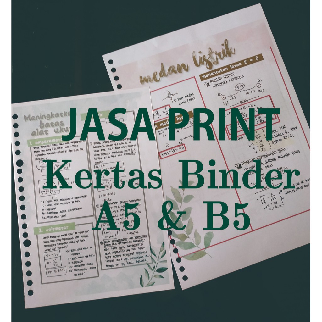 Jasa print kertas binder a5 & b5
