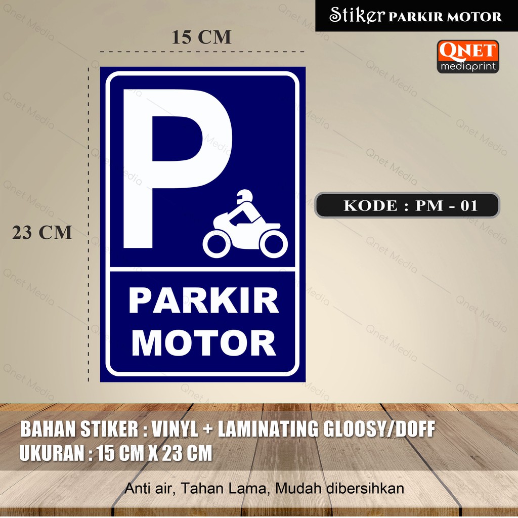 Jual Stiker Parkir Motor Laminating Glossydoff Shopee Indonesia 0818