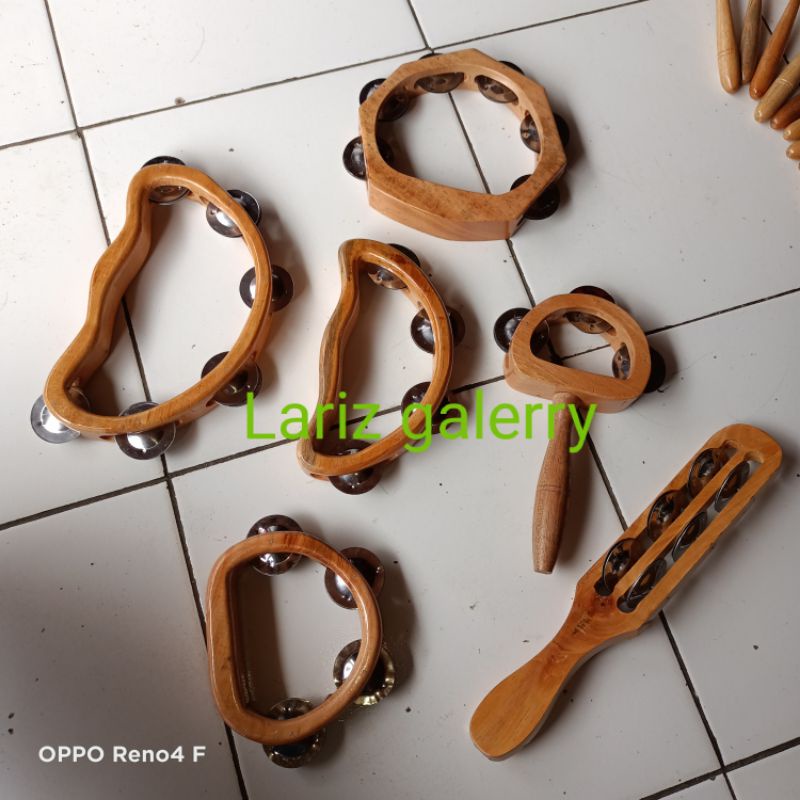 Jual Alat Musik Perkusi Tamborin Kayu Kecerkencreng Shopee Indonesia 8557