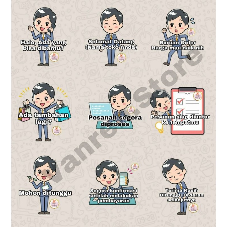 Jual CUSTOM Sticker Whatsapp Branding (RYUU STICKER) 5 STICKER