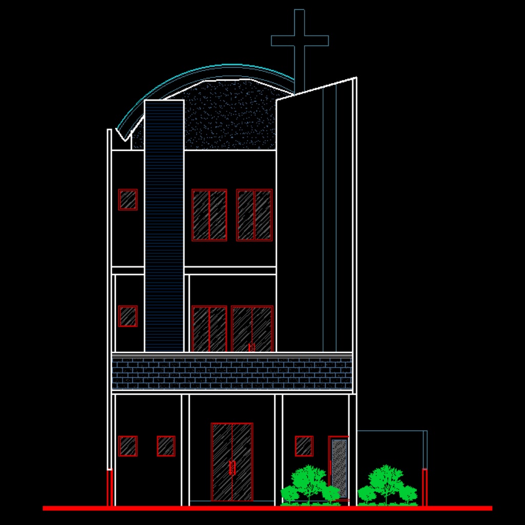 Desain Gereja Kristen Katolik Dwg Autocad Terbaru 202 1651