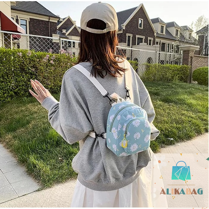 Jual ALIKA BAG - Tas Ransel Mini Wanita Korean Motif Daisy Flower