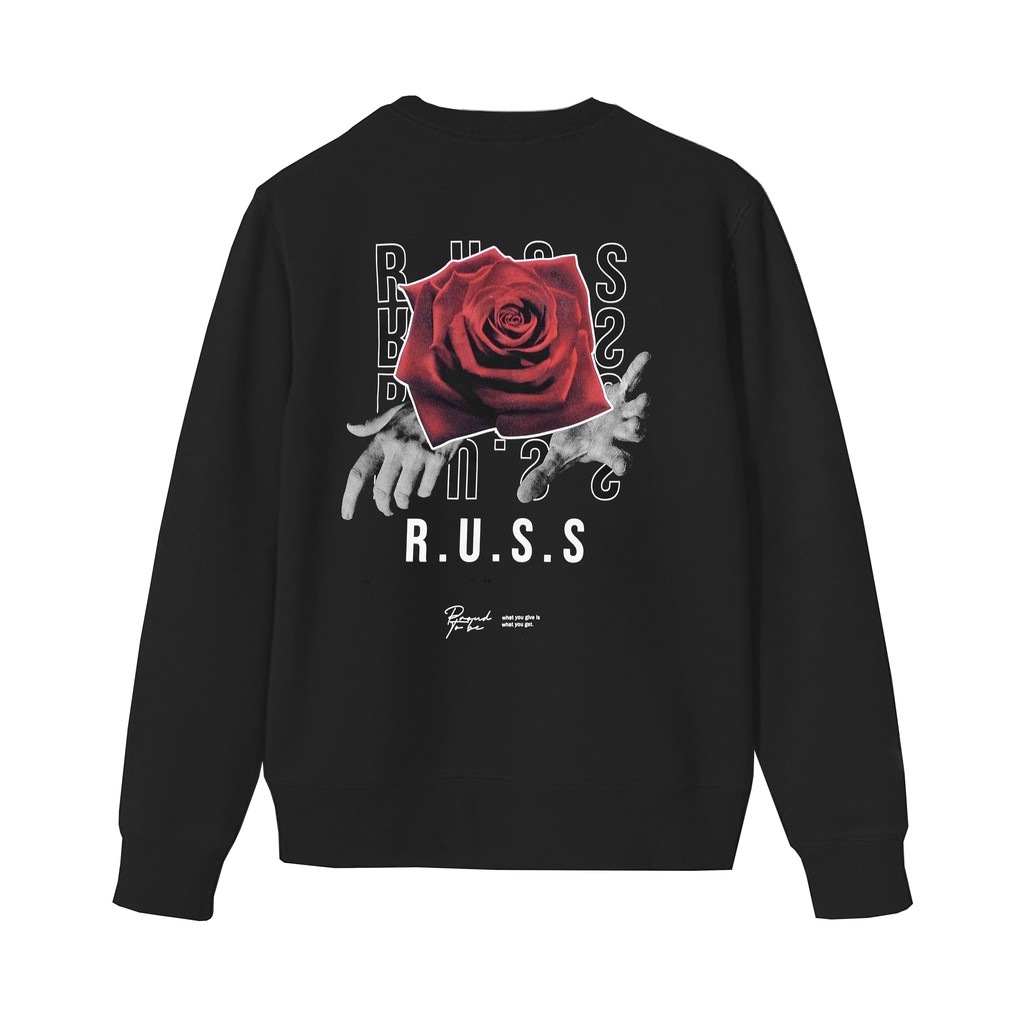 Jual Russ Sweater Crewneck Pria Give Rose Black Up To Big Size Shopee Indonesia