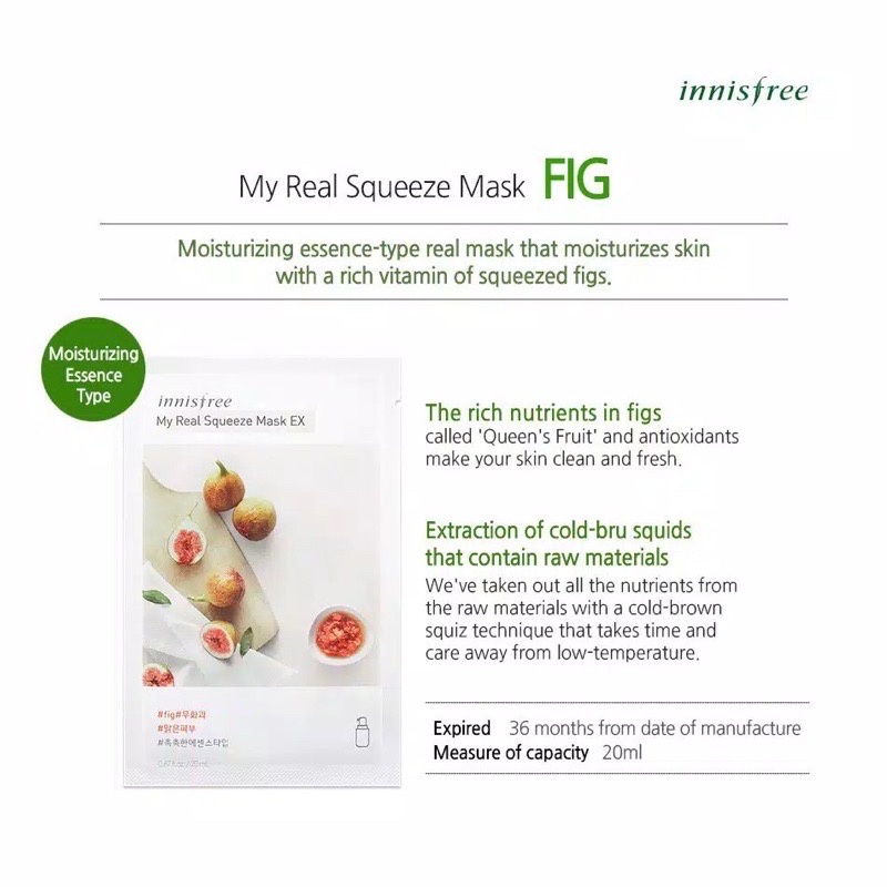 Jual [SUPER BRAND SALES] INNISFREE Masker Wajah Muka My Real Squeeze