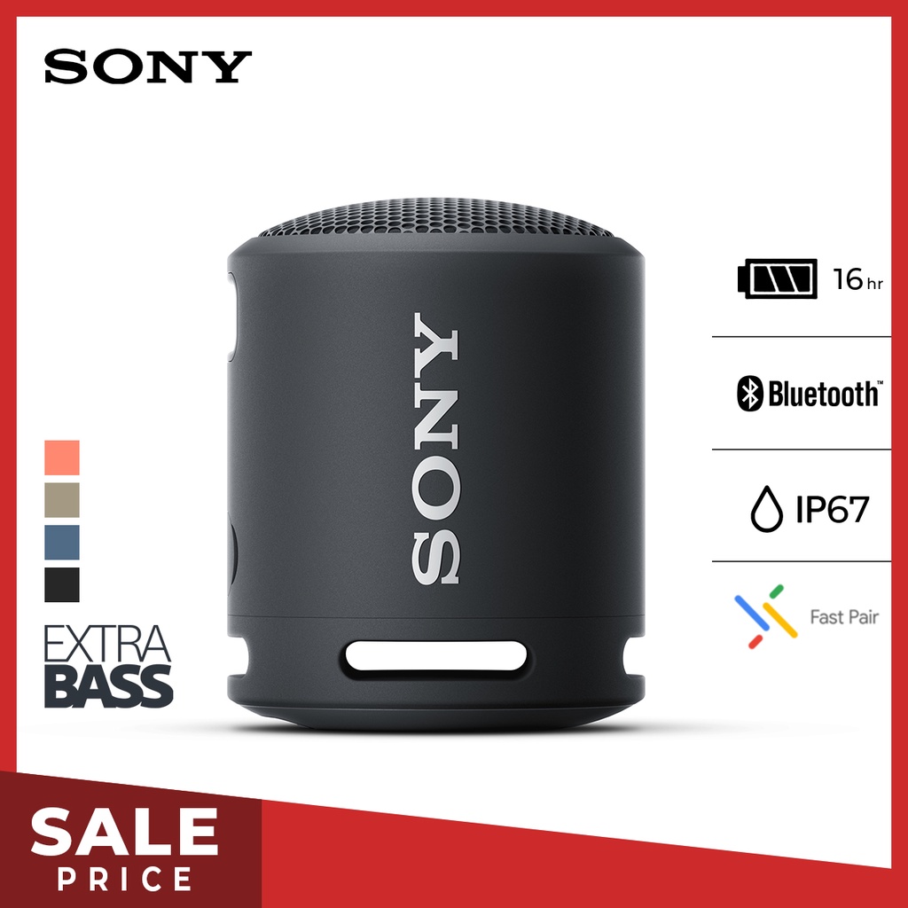 Speaker Sony SRS-XB13 Speaker Bluetooth Extra Super Bass Battery Up to 16h  Android IOS Black Portable Wireless Speaker
