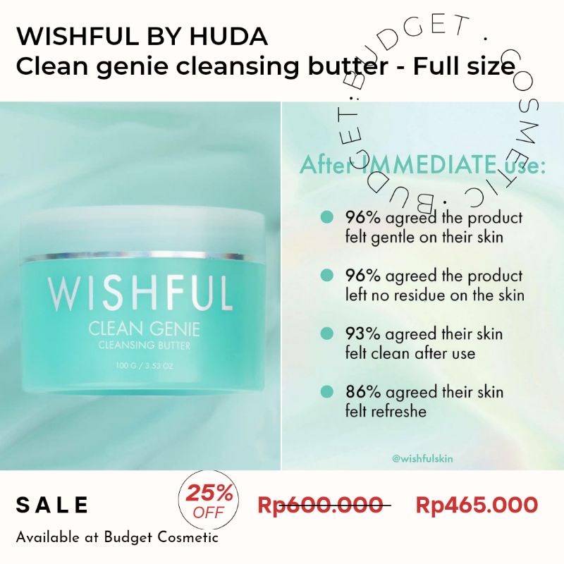 Jual cleanser WISHFUL BY HUDA CLEAN GENIE CLEANSING BUTTER | Shopee ...