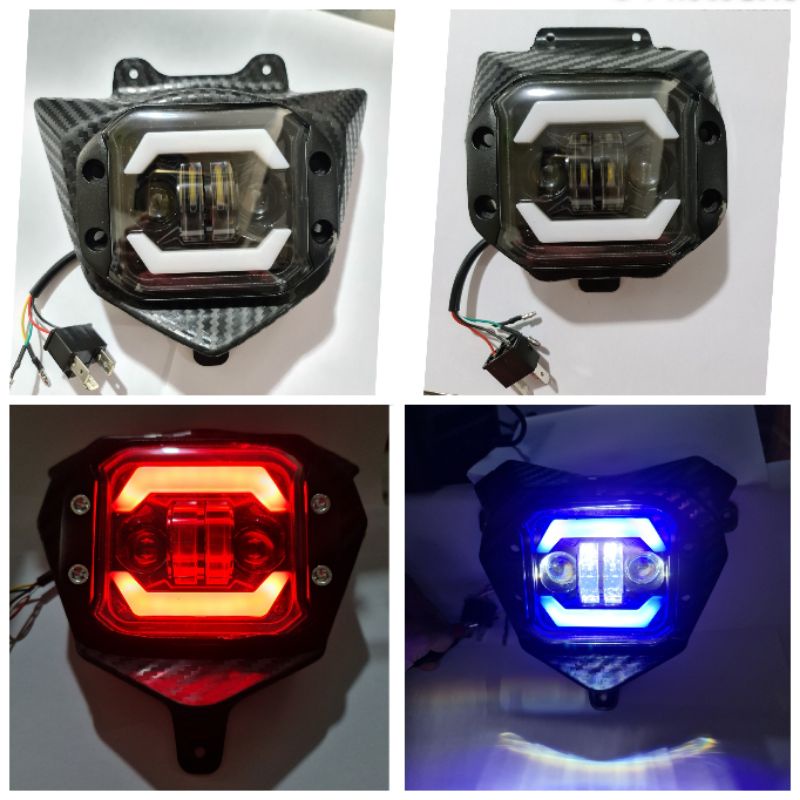 Jual headlamp reflektor case besi klx crf wr 155 led daymaker plus alis ...