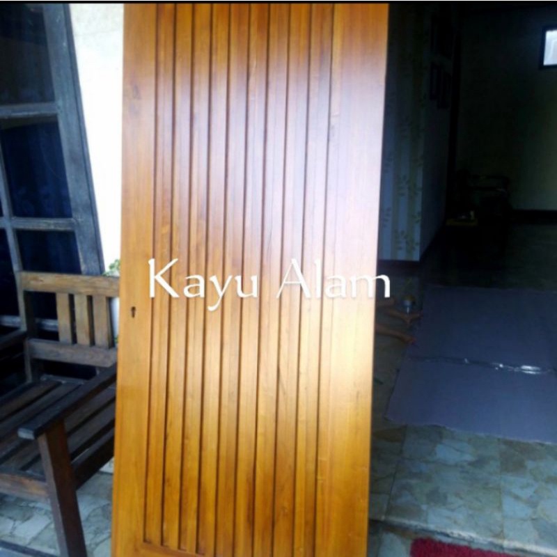 Jual Pintu minimalis modern kayu jati asli ukuran 200×80×3cm | Shopee