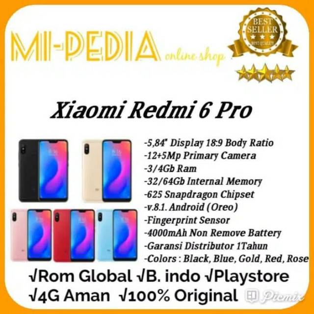 Jual Xiaomi Redmi 6 4GB RAM Terlengkap & Harga Terbaru Juni 2026 ...