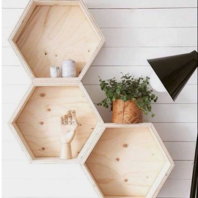 Jual RAK DINDING HEXAGONAL minimalis decorasi rumah | Shopee Indonesia