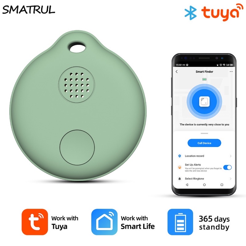 Jual Smatrul Green Smart Finder Tracker Bluetooth Key Tag Finder Tuya ...