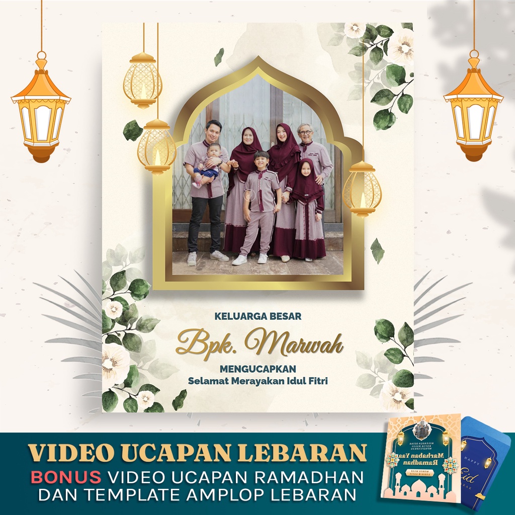 Jual Video Ucapan Lebaran Hari Raya Idul Fitri 4 Slide BONUS Ucapan