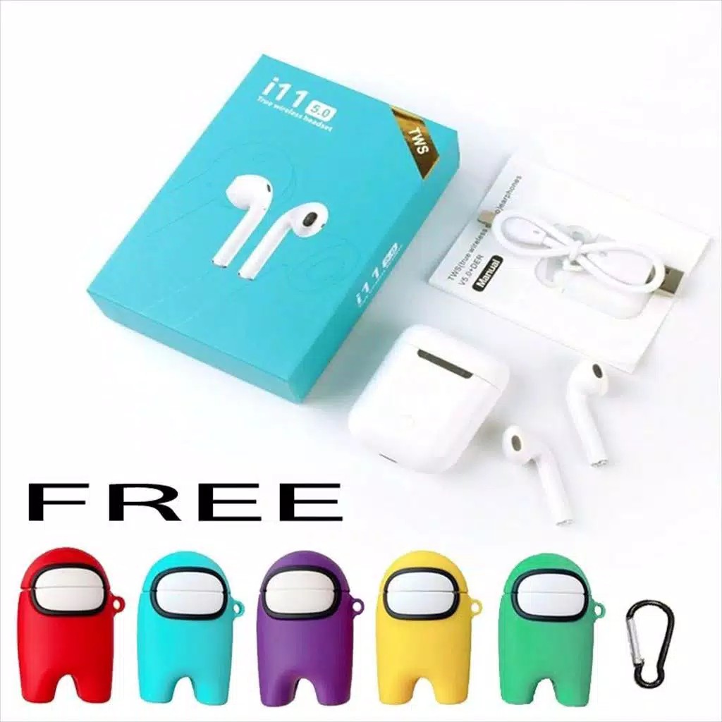 Jual Headset Bluetooth Sport TWS i11 Bonus Case Among Us Shopee