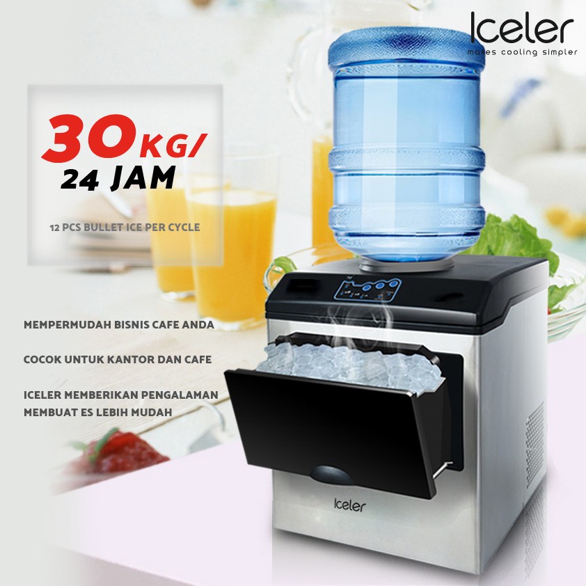 Jual Mesin es batu kristal Iceler pembuat es 30KG/D terbaik untuk Cafe ...