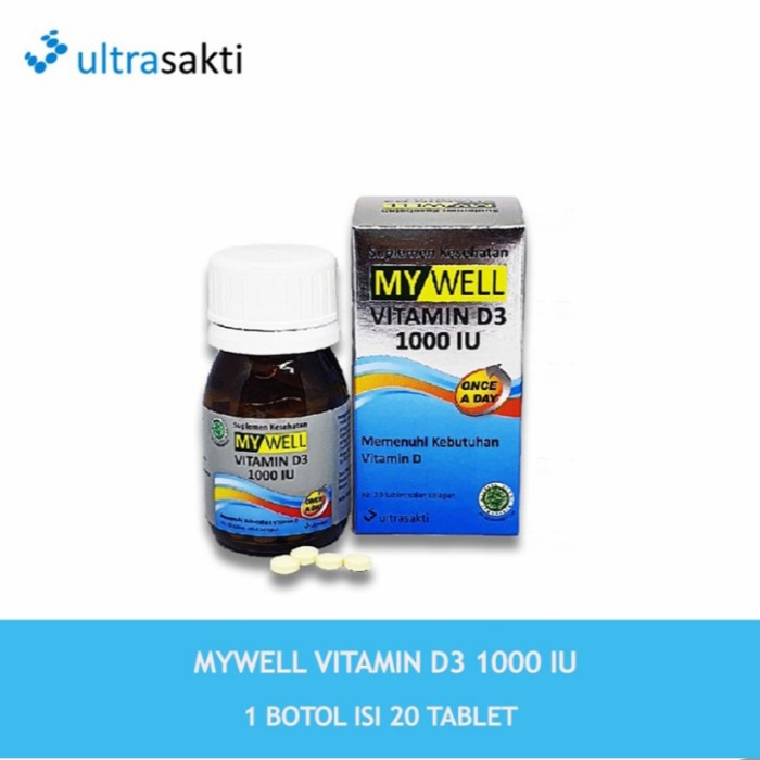 Jual My Well Vitamin D3 1000 IU Isi 20 tablet Mywell Vitamin D3