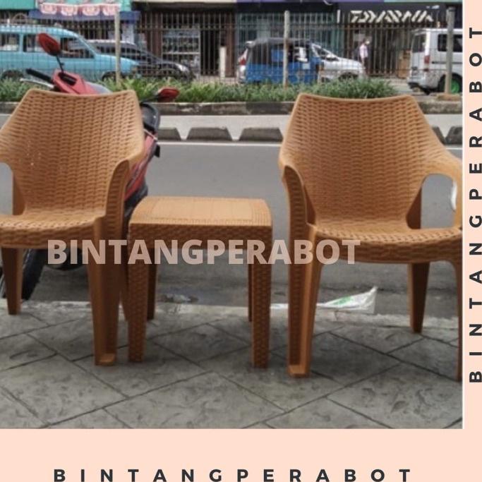 Jual Olymplast Kursi Bangku Plastik Santai Motif Rotan Anyaman