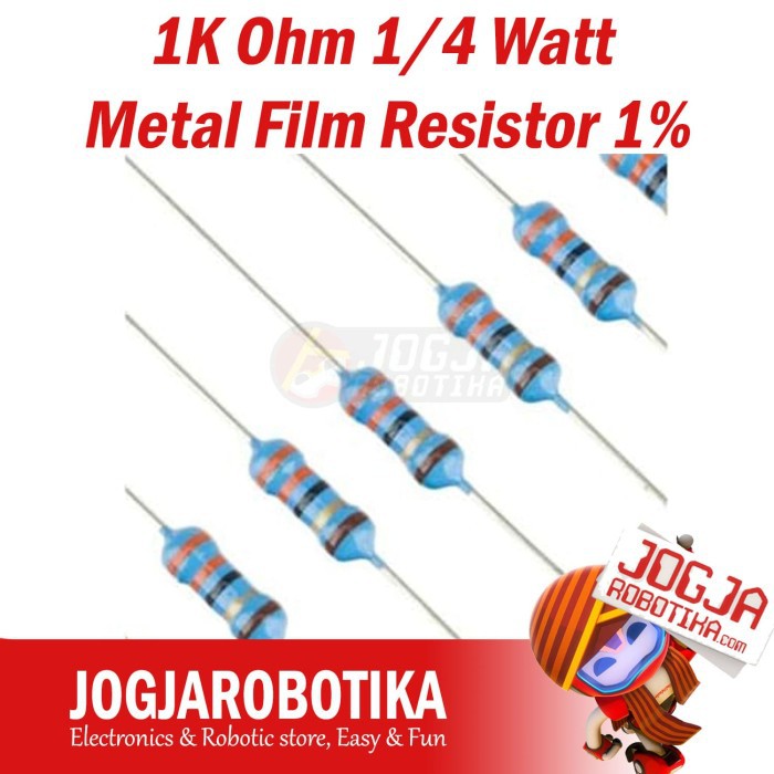 Lot De 5 Résistances 2.0 Ohms - 1/4 Watt - Film Métallique 1%
