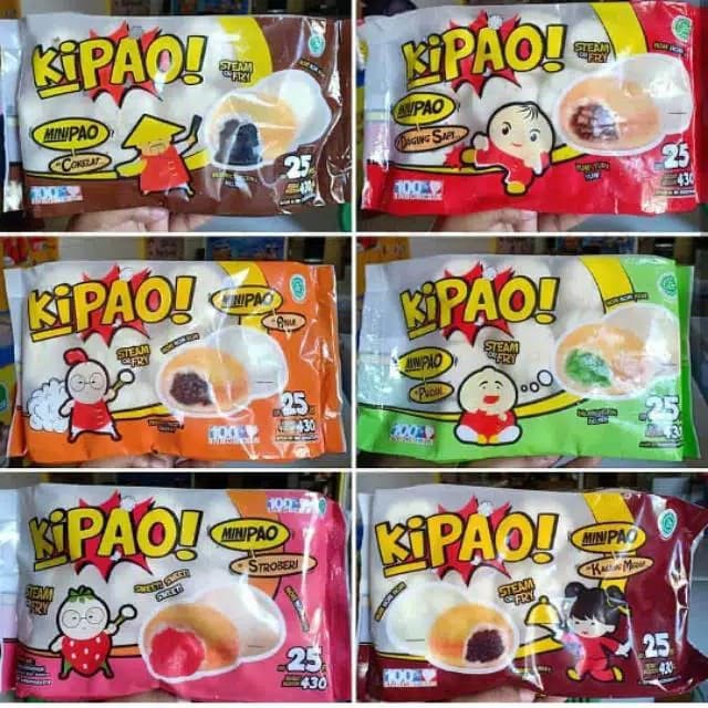 Jual KIPAO Mini Pao Bapau Coklat Bapau Stawberry Bapau Pandan isi 25pcs ...