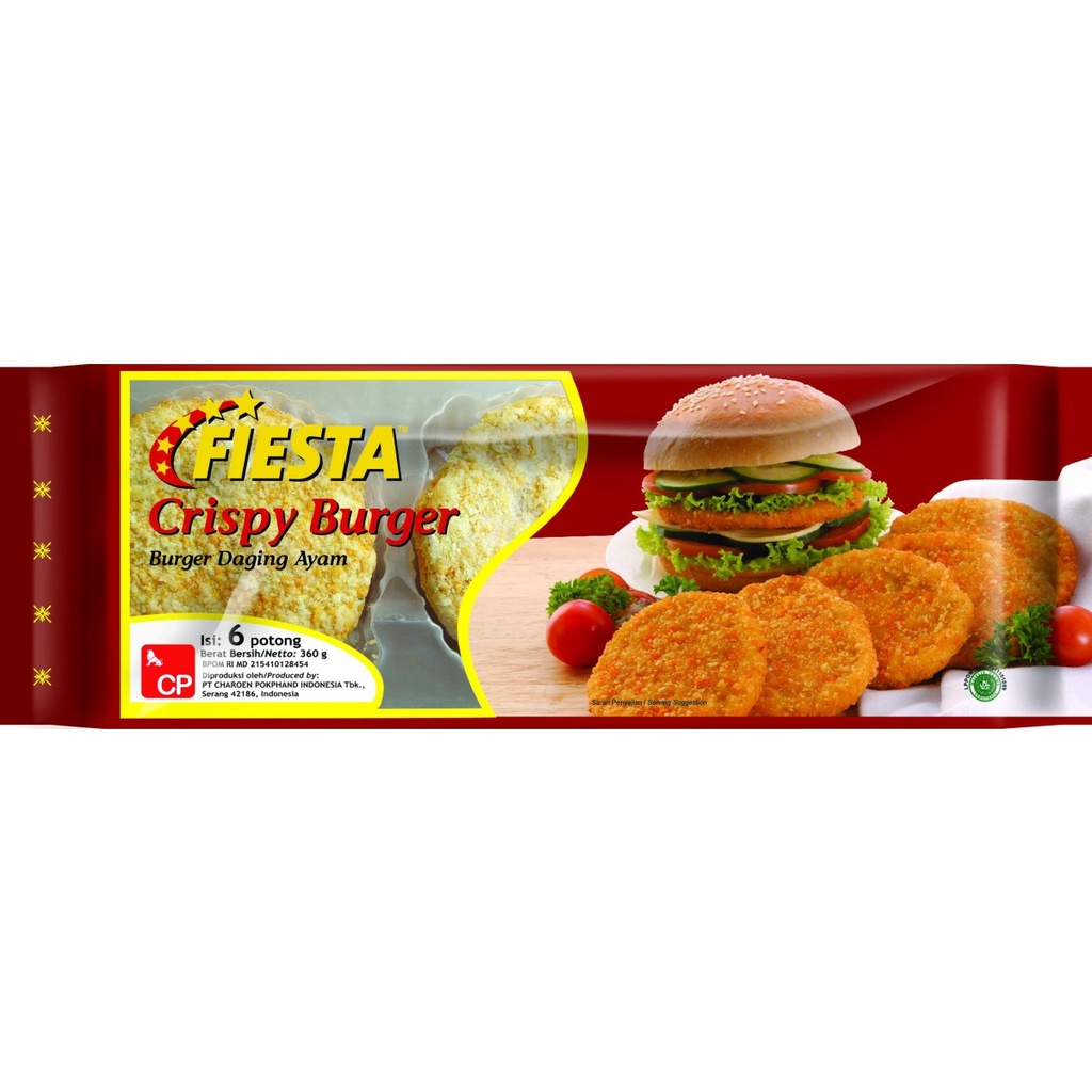 Jual Fiesta Crispy Burger Ham Burger Cripsy chicken | Shopee Indonesia