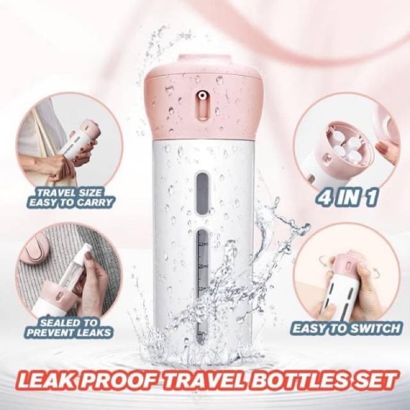 Jual travel bottle dispenser 4 in 1 4in1 (hanya ada warna pink) Shopee Indonesia