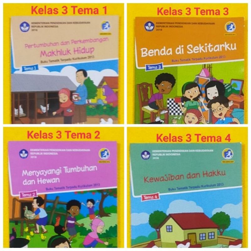 Jual Paket Tema 1 2 3 4 Kelas 3 SD Semester 1 Kurikulum 13 Revisi 2018 ...