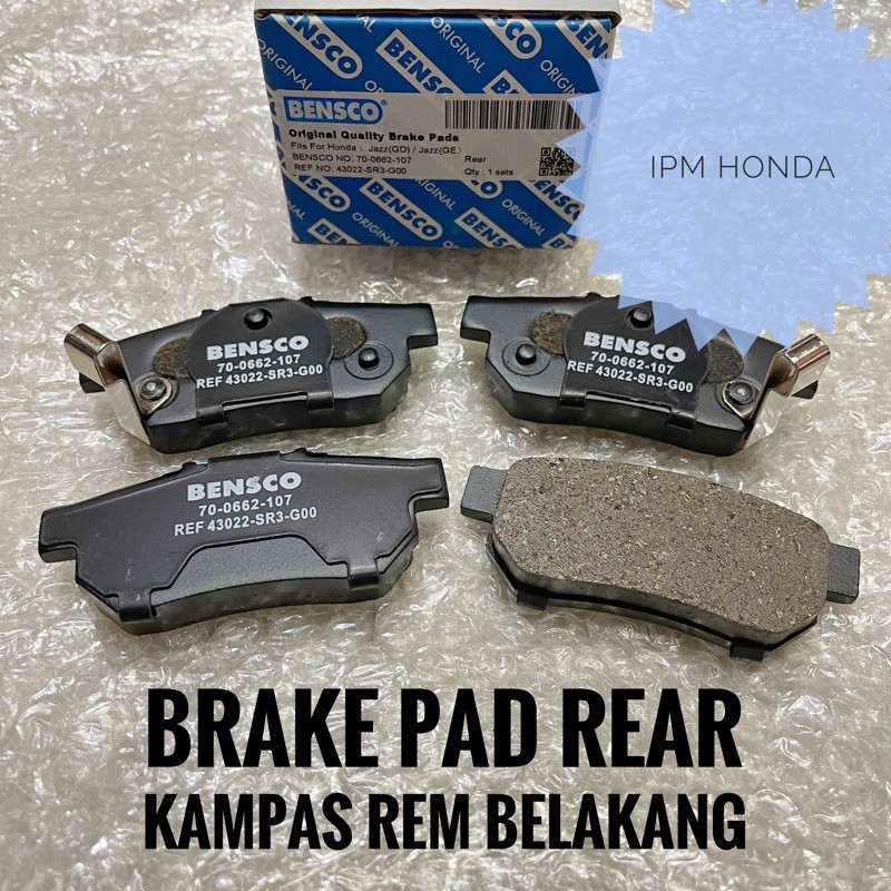 Jual 43022 SR3 Bensco Brake Pad Disc Kampas Rem Belakang Honda