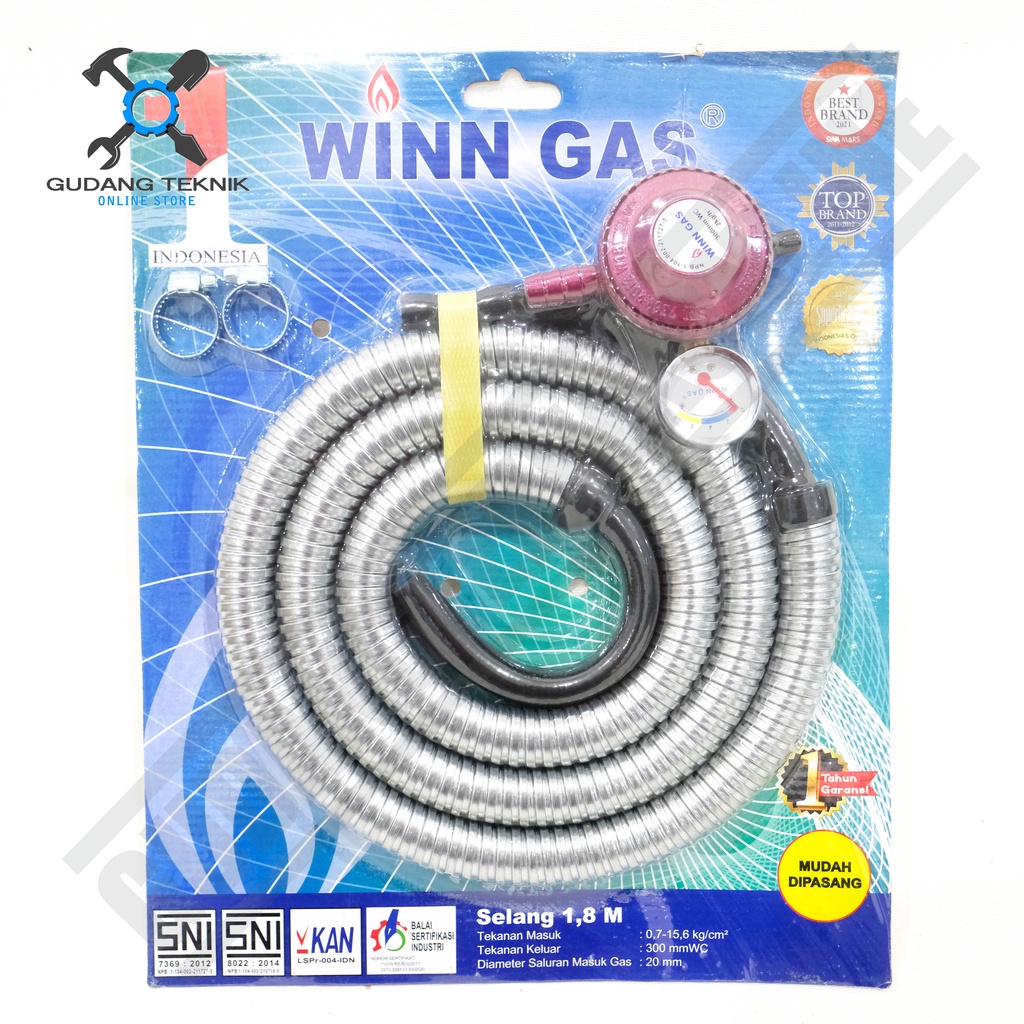 Jual Paket Regulator Selang Gas Set Winn Gas Sni Regulator Selang