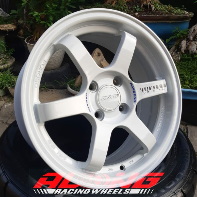 Jual VELG REP. RAYS TE37 SONIC (BLUE EMBOSSED) R15 WHITE SUPER COPY ...