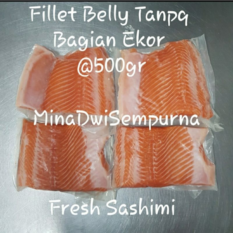 Jual Salmon Fillet Fresh @500gr Sashimi Grade (Norwegian Salmon
