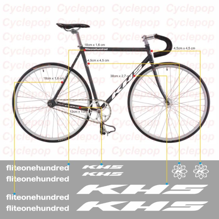 Sticker Cutting Frame Sepeda Khs Flite 100 Fliteonehundred Fixie Rb 062