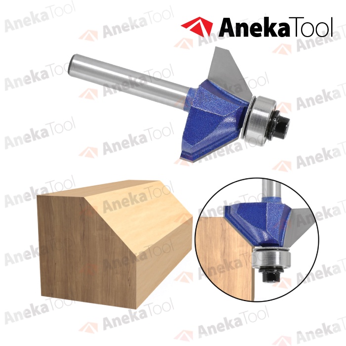 Jual Mata Router 45° Chamfer Bit Bevel Trimmer Shank 1/4 Inch (6.35mm ...