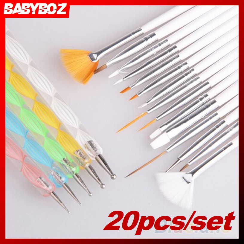 Jual BABYBOZ - Rhinestone Kuas Kuku Lukis 20 in 1 Nail Art Dotting ...