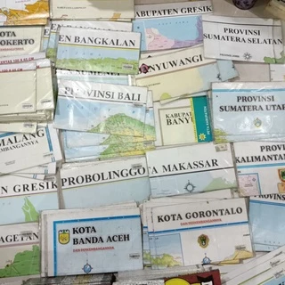OBRAL PETA LIPAT / PETA PROVINSI / PETA KOTA / PETA DUNIA / PETA AMERIKA / PETA EROPA - Murah Original