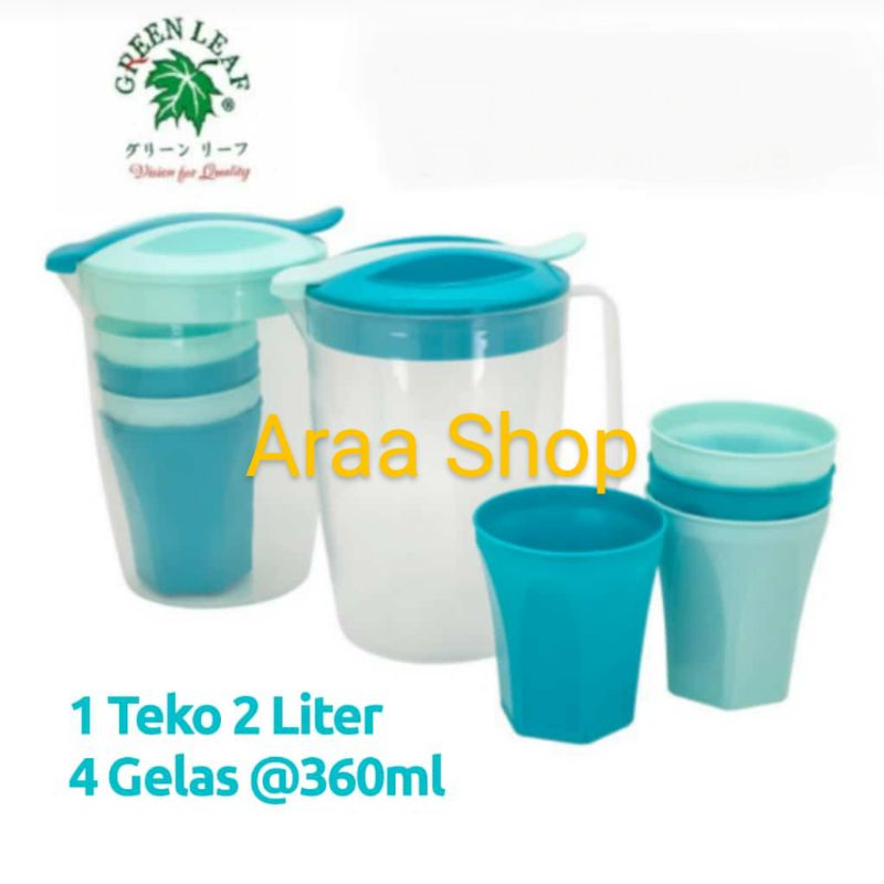 Jual Green Leaf Teko Set Gelas Toscana Liter Eskan Pitcher Set Neo Tank Set L Water Jug