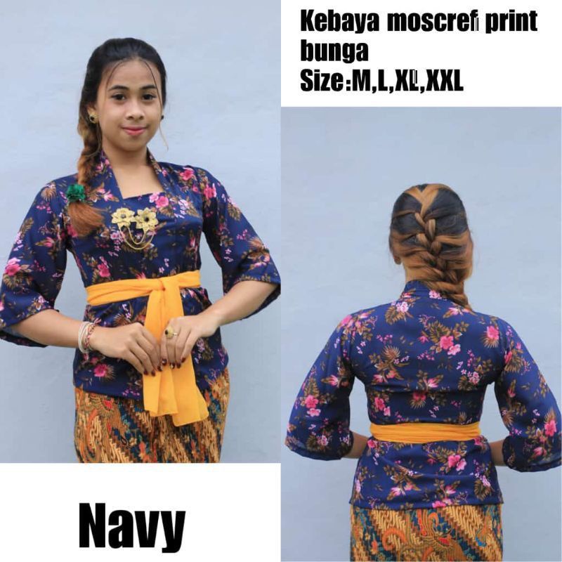 Jual Kebaya Jadi Dewasa Kebaya Sifon Print Lengan Lonceng Kerut Bali