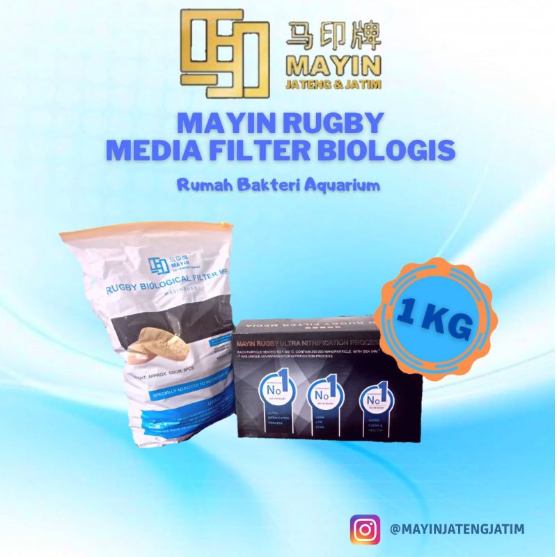 Jual Mayin Rugby Media Filter Rumah Bakteri Biologis - 1KG | Shopee ...