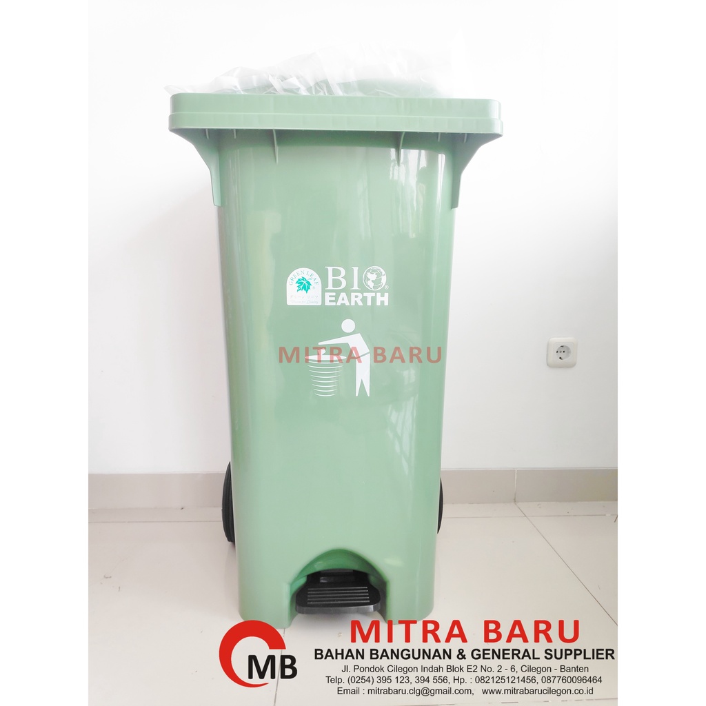 Jual Tempat Sampah Injak 240 Liter Roda Green Leaf 2013 Plastik Dust