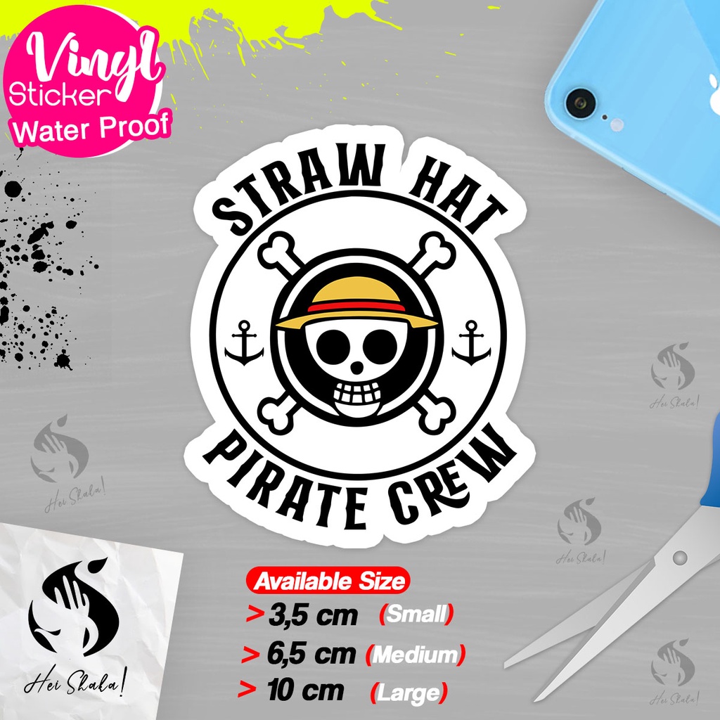 Jual Stiker Straw Hat Pirate Crew One Piece Sticker Anime Jepang Bahan ...