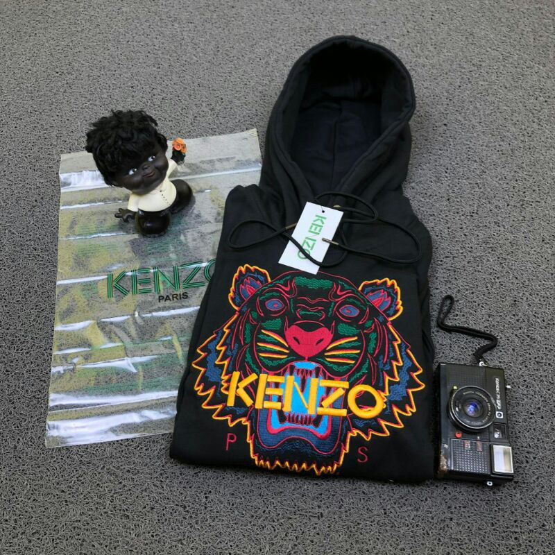 Hoodie Kenzo Black Red Tiger Full Tag BNIP Import